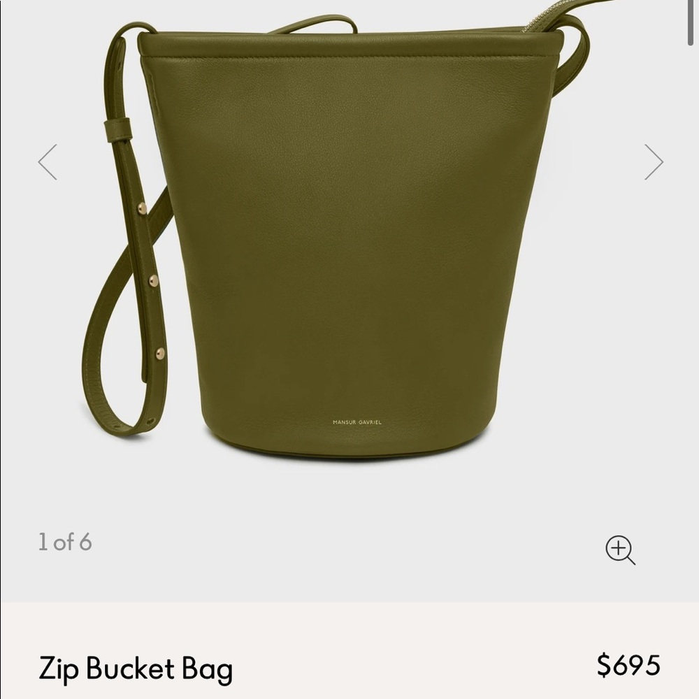 Mansur Gavriel Zip Bucket Bag (Prato color)